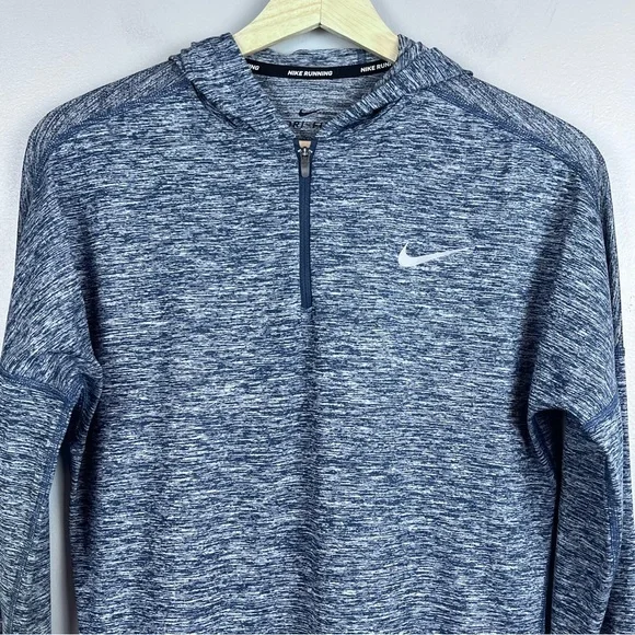 Nike Running Women's Dri-Fit Element 1/4 Zip Heathered Blue Hoodie Size S - Picture 2 of 16